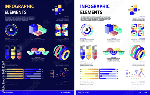 Infographic Elements Illustration Set DarkLight