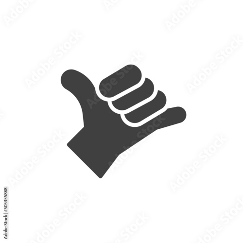 Hang loose hand sign vector icon