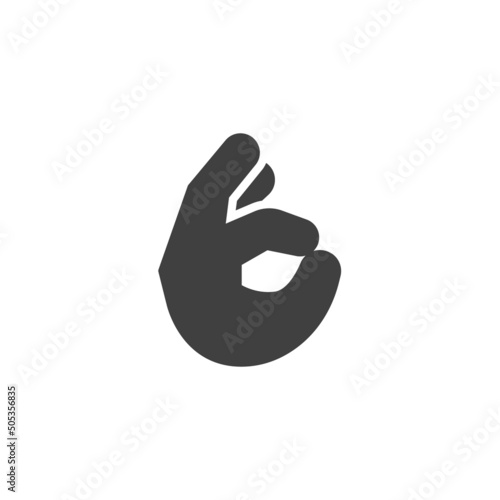 Ok hand gesture vector icon