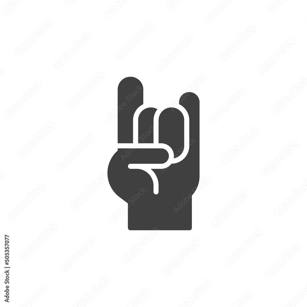 Rock and roll hand gesture vector icon Rock and roll hand gesture vector icon