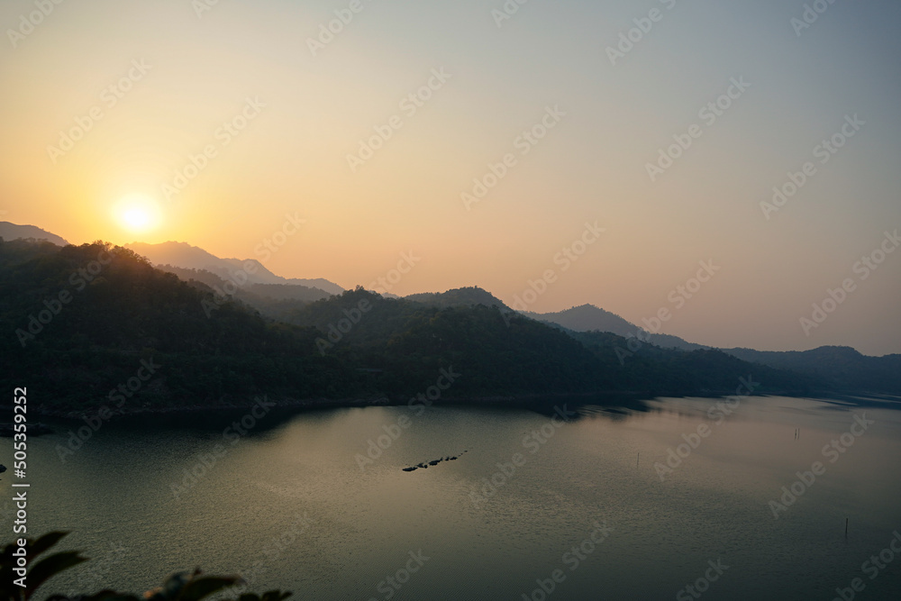 sunrise over the lake