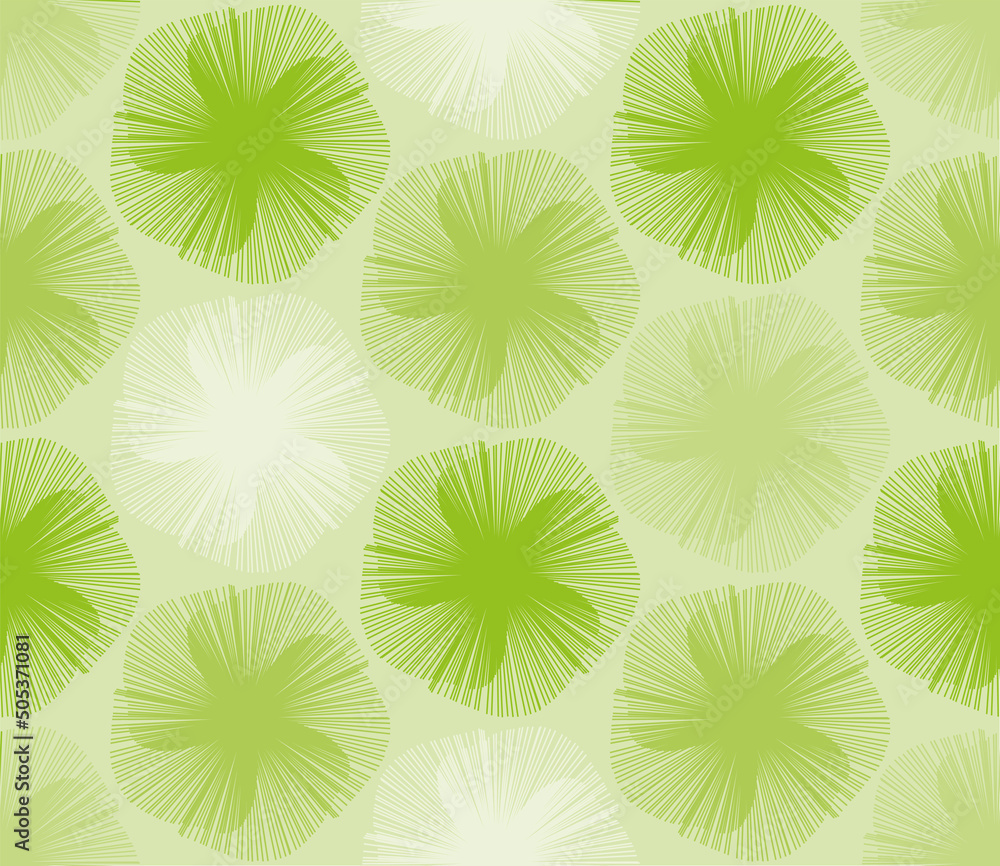 Sakura Japanese style green Flower seamless pattern