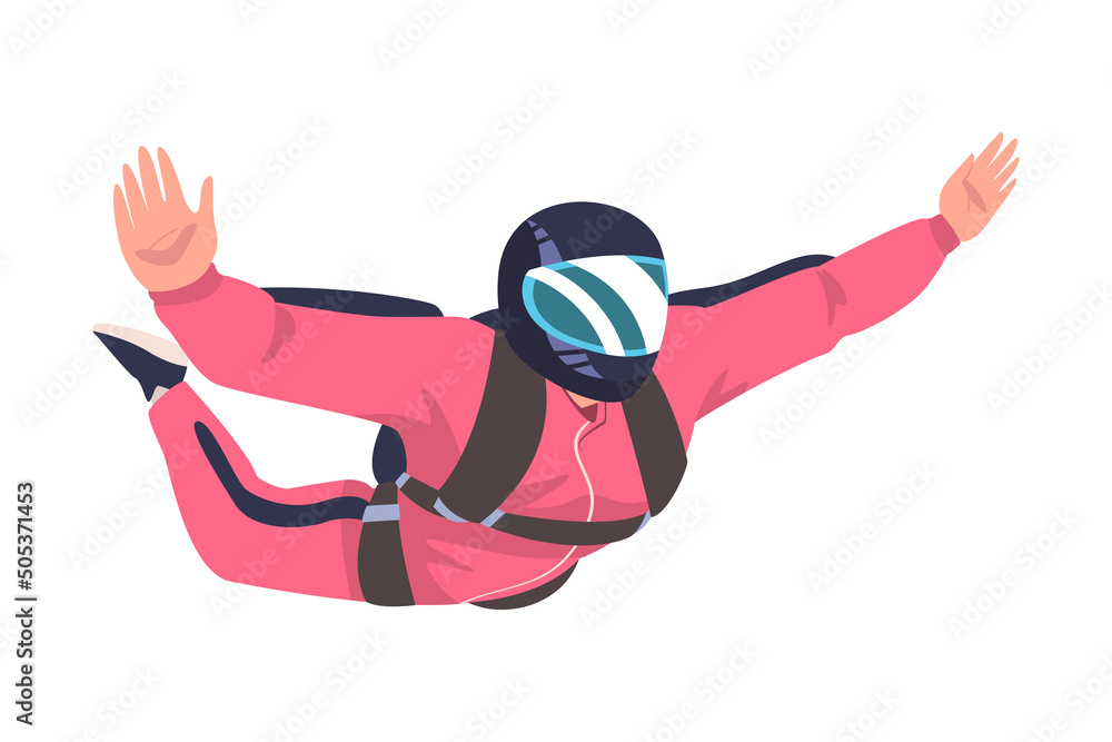 Ταπετσαρία Man Parachutist Skydiving and Free-falling in the Air Descenting on the Earth Ve