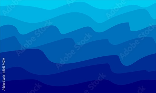 Blue Water Wave Sea Line Pattern Background Vector Illustration