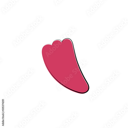 Gua Sha chinese facial care beauty scrubber. Natural stone jade quartz device. Scraper for lymphatic drainage. Sketch vector illustration
