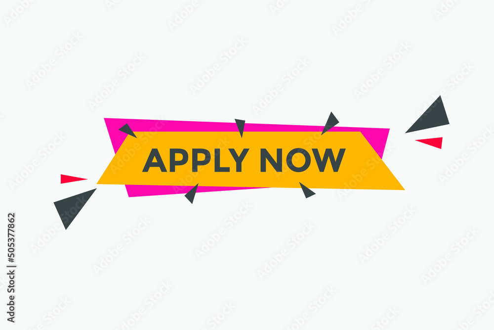 Apply now button. Apply now template for website. Apply now icon flat style
