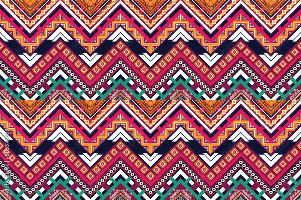 Ethnic abstract geometric flower pattern Design for background, carpet, clothing, wrapping, fabric, cover, textile Ethnic abstract geometric flower pattern Design for background, carpet, clothing, wrapping, fabric, cover, textile