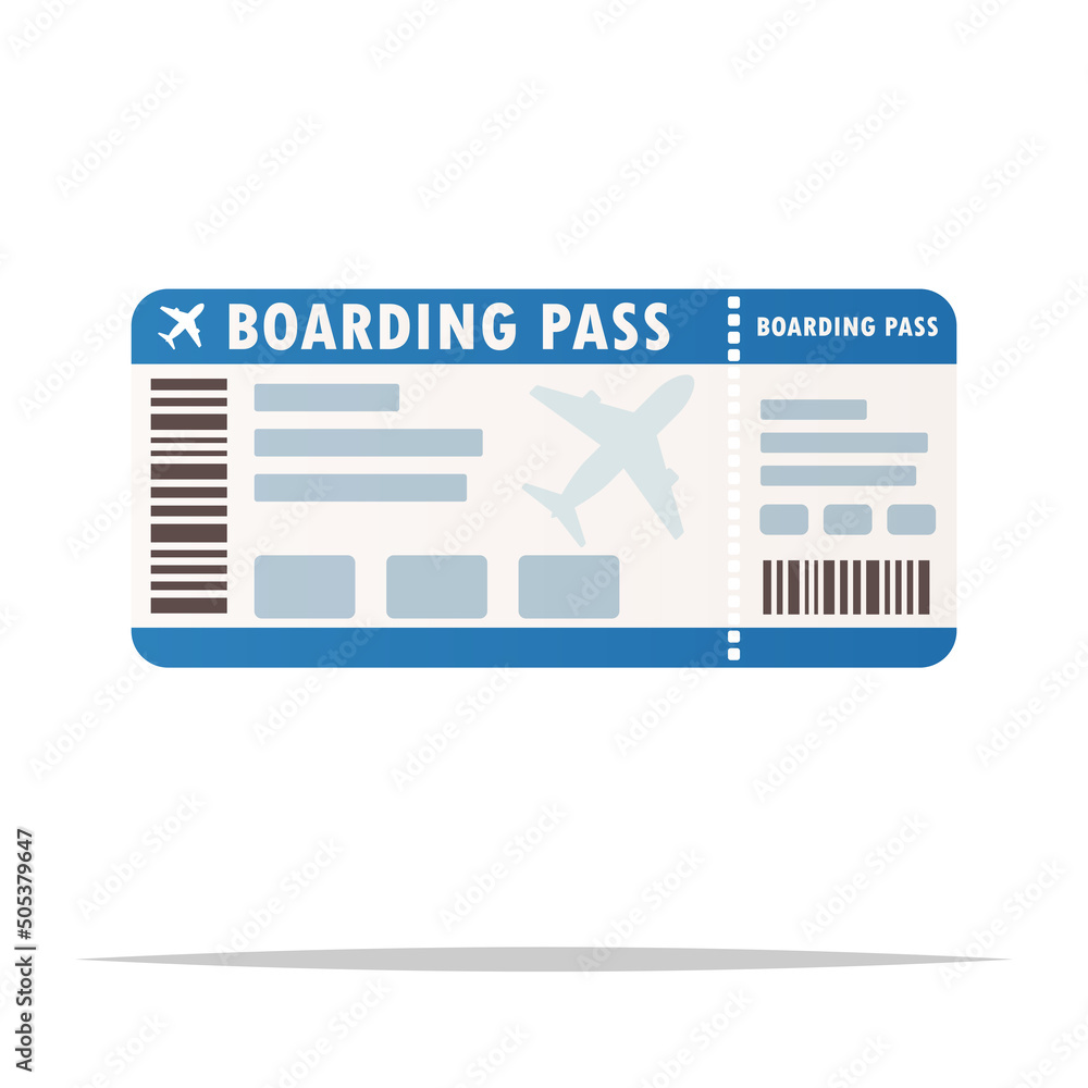 Flight ticket boarding pass vector isolated illustration Stock Vector ...