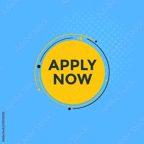 Apply now button. Apply now template for website. Apply now icon flat style
