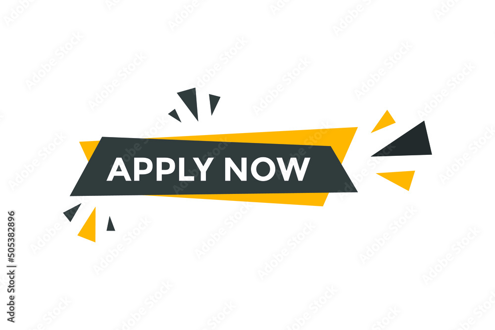 Apply now button. Apply now template for website. Apply now icon flat style
