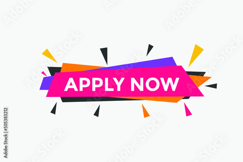 Apply now button. Apply now template for website. Apply now icon flat style
