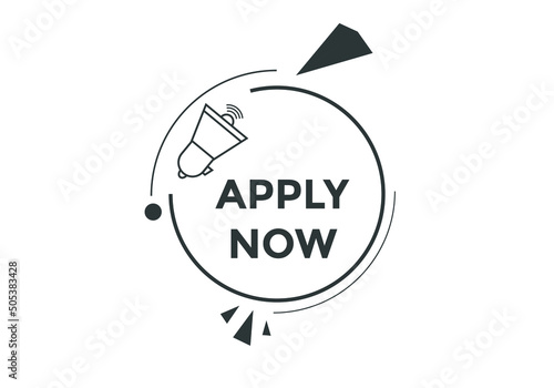 Apply now button. Apply now template for website. Apply now icon flat style
