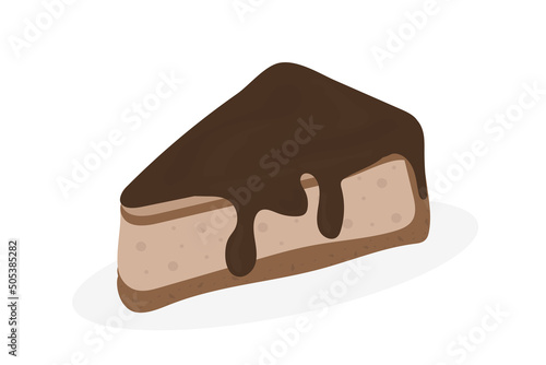 a piece of chocolate cake on a white background soufflé sweetness
