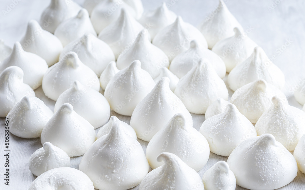 French dessert Meringue prepared from whipped with sugar and eggs French dessert Meringue prepared from whipped with sugar and eggs