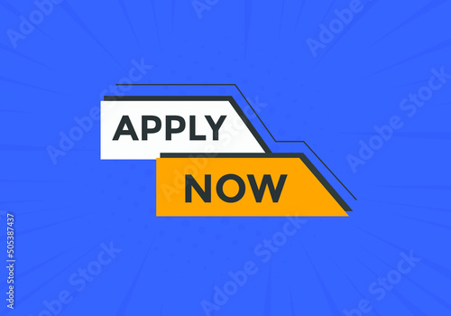 Apply now button. Apply now template for website. Apply now icon flat style
