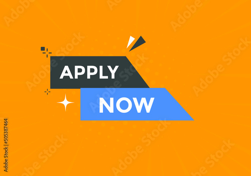 Apply now button. Apply now template for website. Apply now icon flat style
