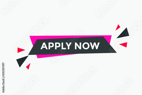 Apply now button. Apply now template for website. Apply now icon flat style
