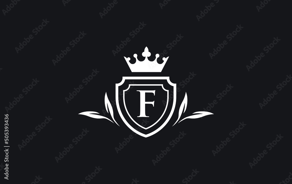 Crown and shield icon and royal luxury symbol vector. King and queen abstract geometric logo with letters and alphabets vector Crown and shield icon and royal luxury symbol vector. King and queen abstract geometric logo with letters and alphabets vector