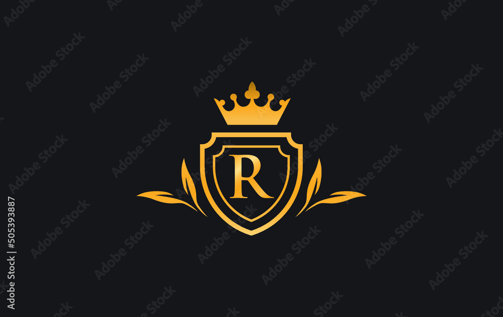 Crown and shield icon and royal luxury symbol vector. King and queen abstract geometric logo with letters and alphabets vector Crown and shield icon and royal luxury symbol vector. King and queen abstract geometric logo with letters and alphabets vector