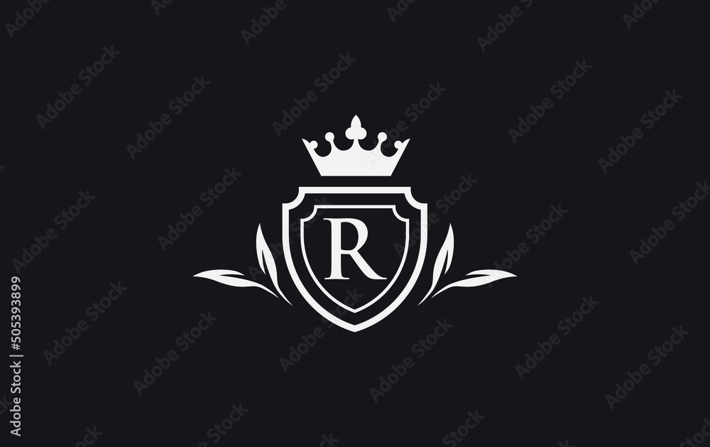 Crown and shield icon and royal luxury symbol vector. King and queen abstract geometric logo with letters and alphabets vector Crown and shield icon and royal luxury symbol vector. King and queen abstract geometric logo with letters and alphabets vector