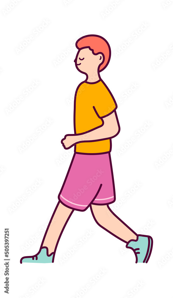Walking man. Healthy Lifestyle. Vector illustration