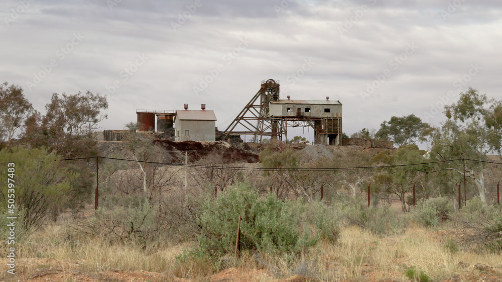 Fototapeta premium wide shot of the historic junction mine at broken hill