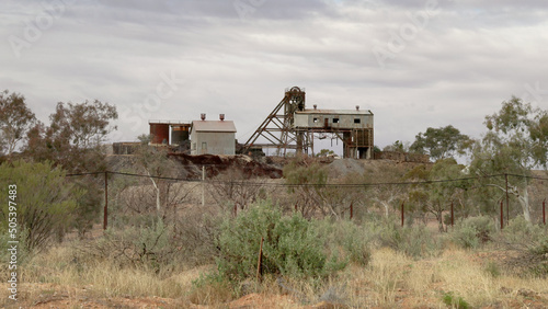 wide shot of the historic junction mine at broken hill