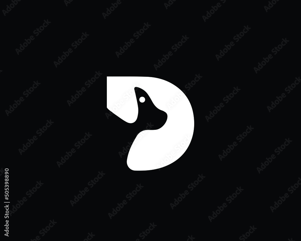 Letter D Dog Logo Design , A Dog Incorporated into Letter D Letter D Dog Logo Design , A Dog Incorporated into Letter D
