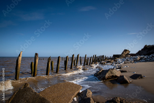 the ruins at spurn point at east Yorkshire