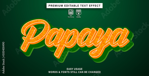 editable text effect papaya