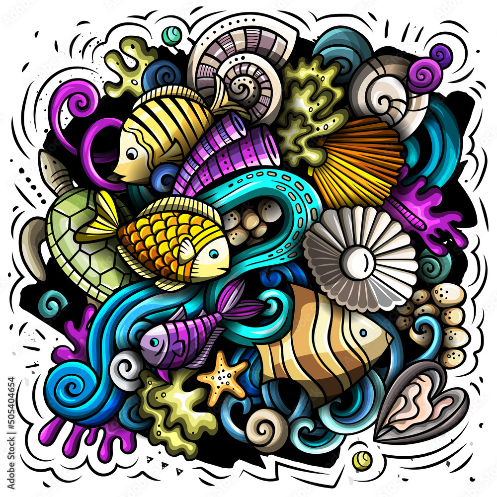 Sea Life cartoon vector illustration