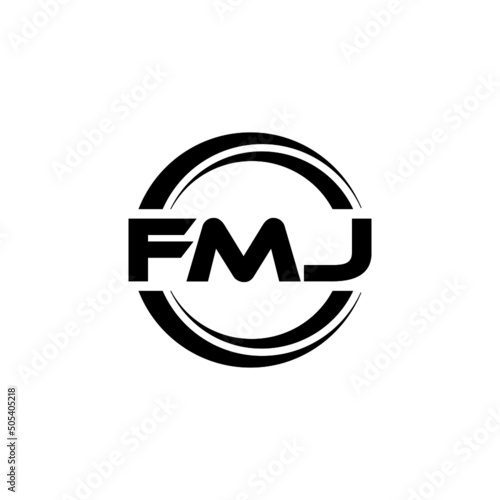 FMJ letter logo design with white background in illustrator, vector logo modern alphabet font overlap style. calligraphy designs for logo, Poster, Invitation, etc. photo