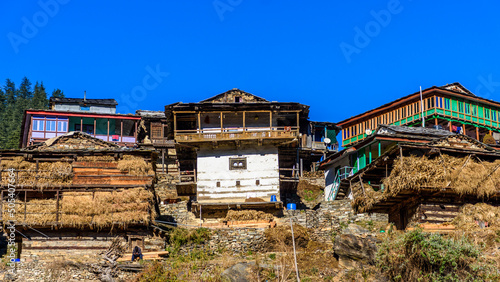 View of villages of Sainj Valley, Himachal Pradesh, India
