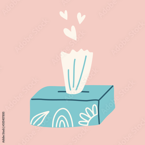 Tissue box. Cute vector element.