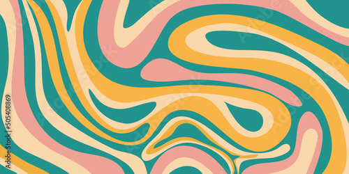 Psychedelic swirl groovy pattern. Psychedelic retro wave wallpaper. Liquid groovy background. Vector design illustration.