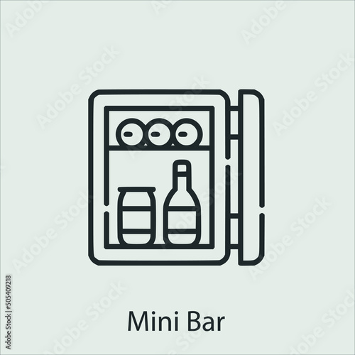 minibar icon vector icon.Editable stroke.linear style sign for use web design and mobile apps,logo.Symbol illustration.Pixel vector graphics - Vector