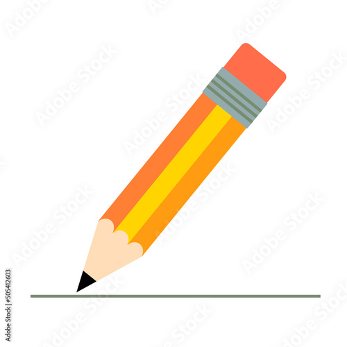 simple colorful pencil isolated on white background, flat design vector illustration