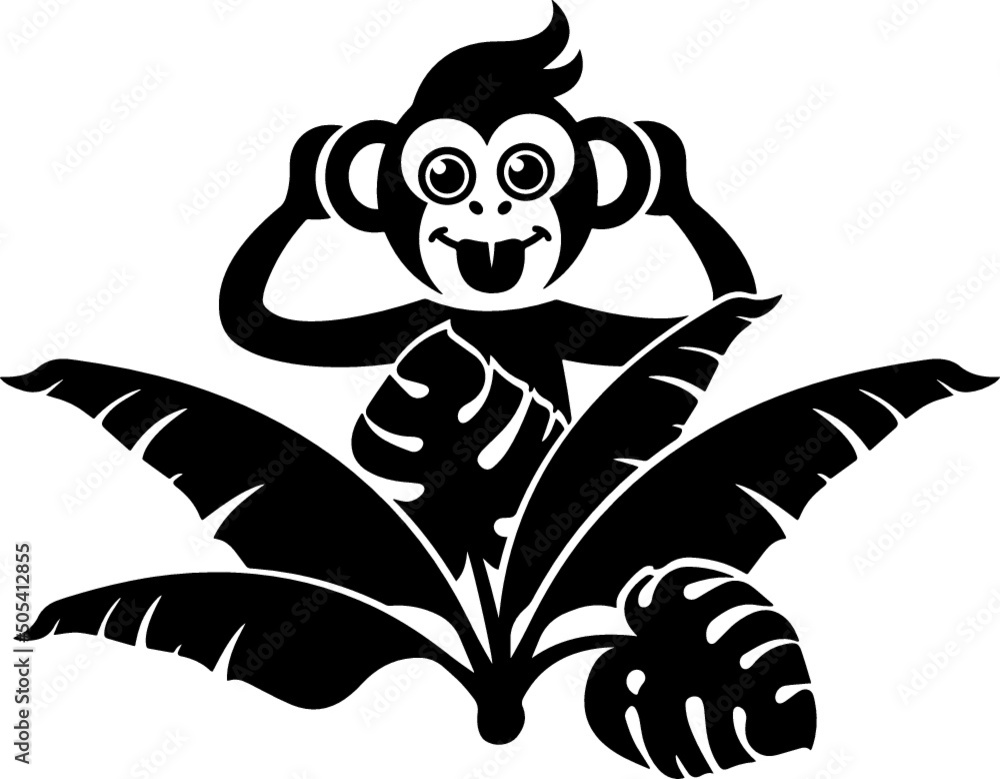 custom made wallpaper toronto digitalCartoon Cheeky Monkey Ape Primate Childrens Kids Illustration Design Monke Chimpanzee Funny Cute Baboon Gorilla Chimp Orangutan