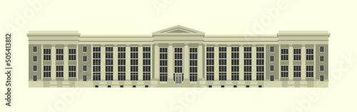 Tablou canvas Old university building with colonnades vector
