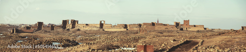 Photo Panoramic landscape view Ruins of Ani Ancient city.