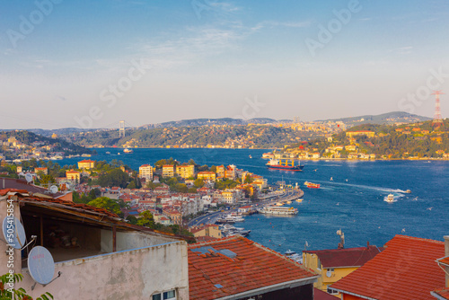 Galatasaray island and 15 July martyrs bridge (Bosphorus Bridge) photo