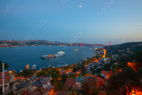 Galatasaray island and 15 July martyrs bridge (Bosphorus Bridge) photo