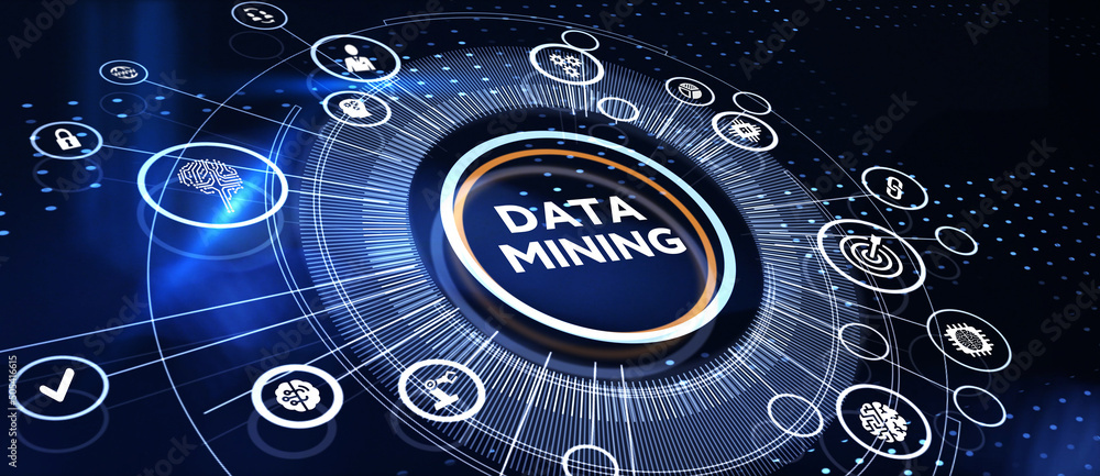 Data mining concept. Business, modern technology, internet and networking concept. 3d illustration Data mining concept. Business, modern technology, internet and networking concept. 3d illustration