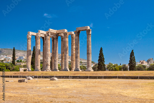 Greece - Athens - Columns and remains of temple of Olympian Zeus (greek: Naos tou Olimpiou Dios) aka Olympieion photo