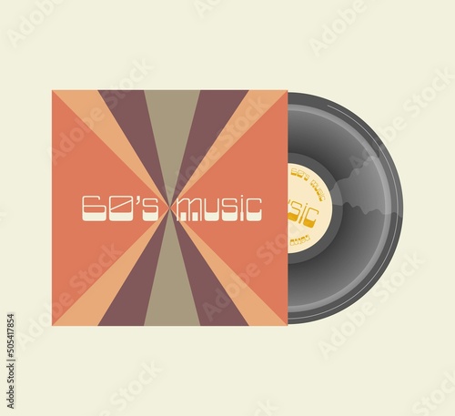 vinyl record in packaging. retro style