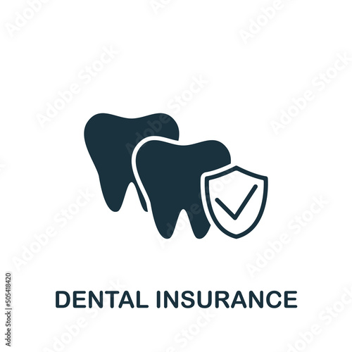 Dental Insurance icon. Monochrome simple Insurance icon for templates, web design and infographics