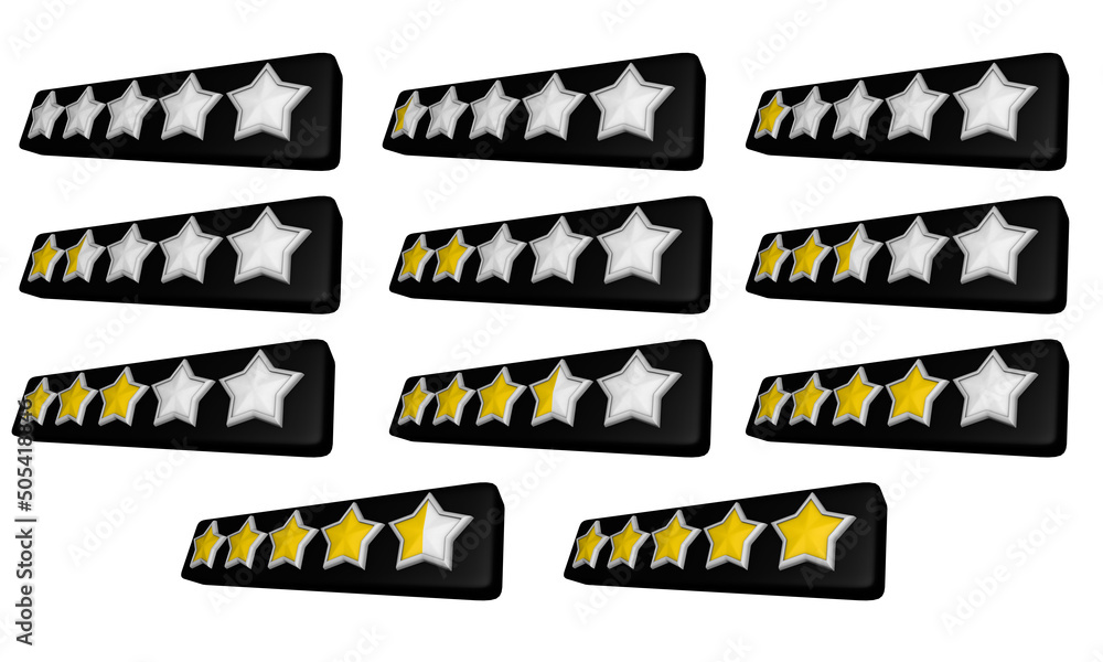 Naklejka premium 3D Render Star Rating