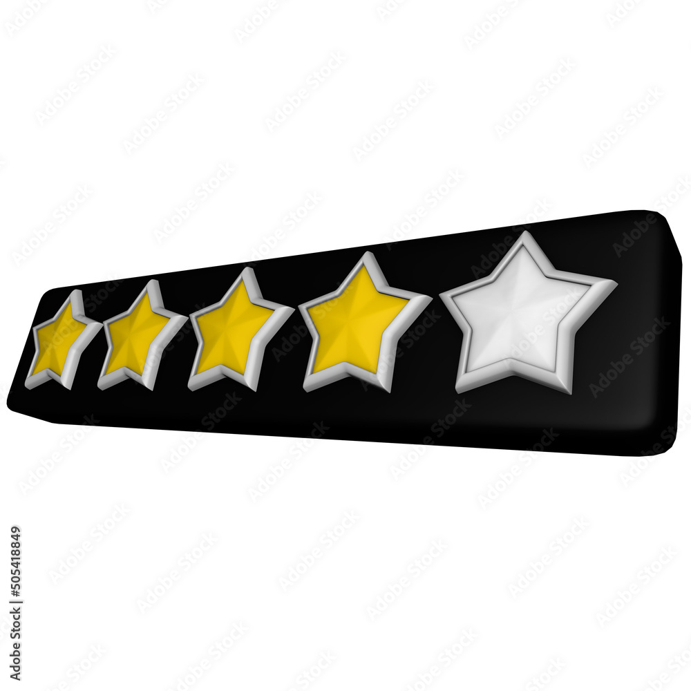 Fototapeta premium 3D Render Star Rating