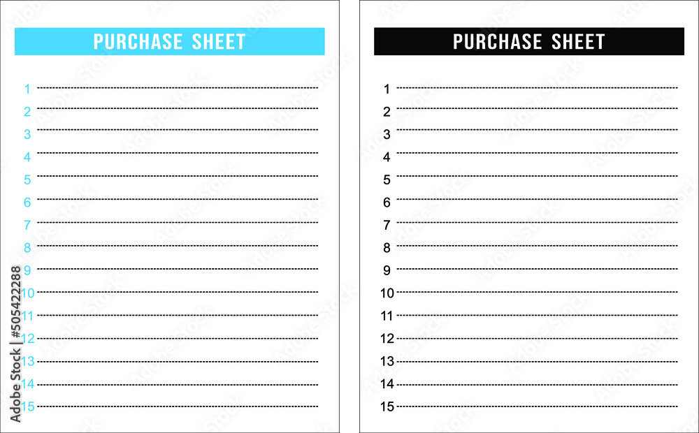Purchases checklist planner page design. Financial tracker. Check purchased product. Money ...