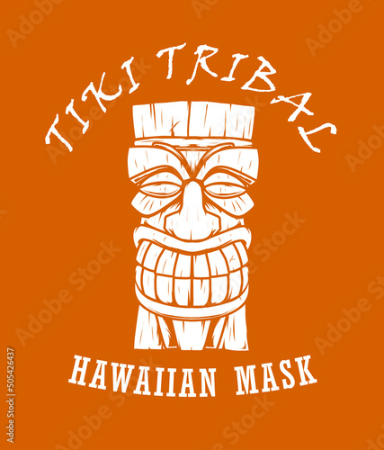 tiki tribal vector design, drawing style	